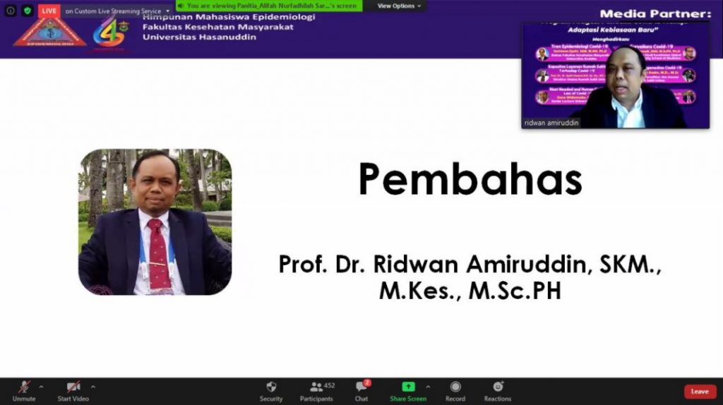 Pembahas Prof Dr. Ridwan Amiruddin, SKM, M.Kes, M.Sc PH