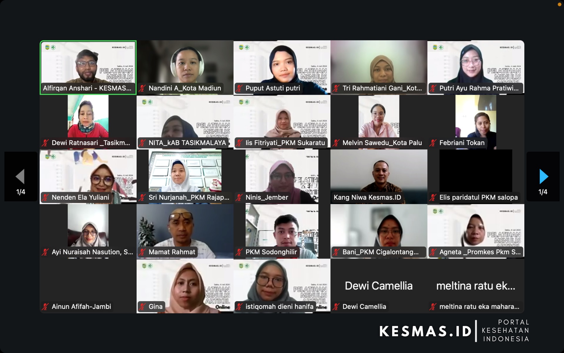 Peserta Pelatihan Menulis Artikel dan Magang Kesmas.id