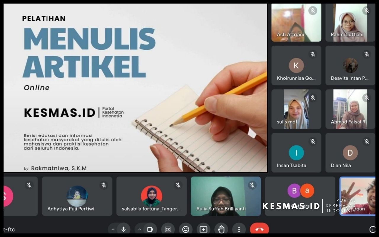 Pelatihan Menulis Online Kesmas-ID, Edukasi Kesehatan di Era Digital