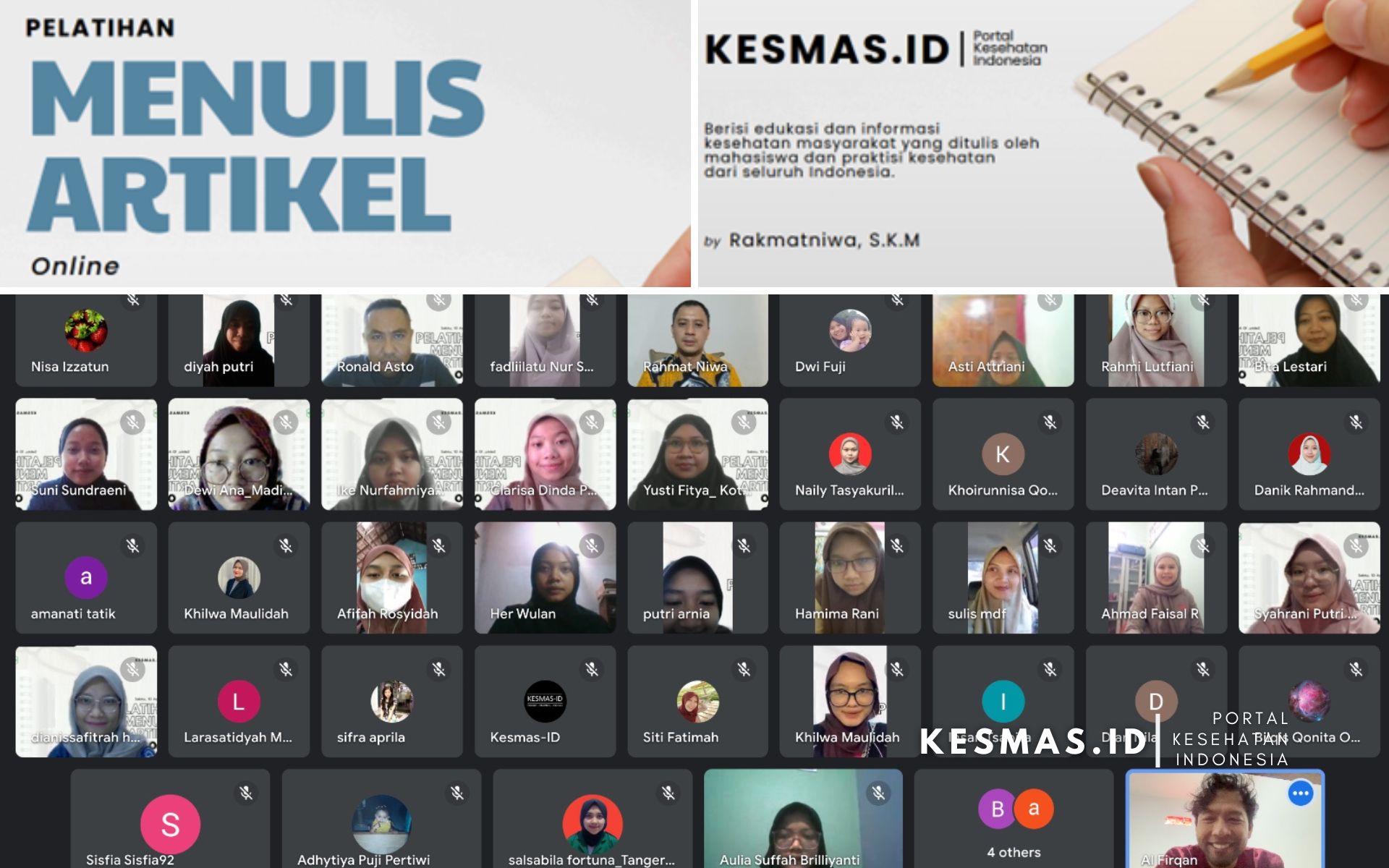 Pelatihan Menulis oleh Kesmas-ID Kolaborasi dengan Dinkes Kabupaten Gunungkidul