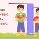 Ilustrasi perbedaan anak stunting dan anak sehat pada usia yang sama, menunjukkan perbedaan tinggi badan akibat kekurangan gizi kronis.