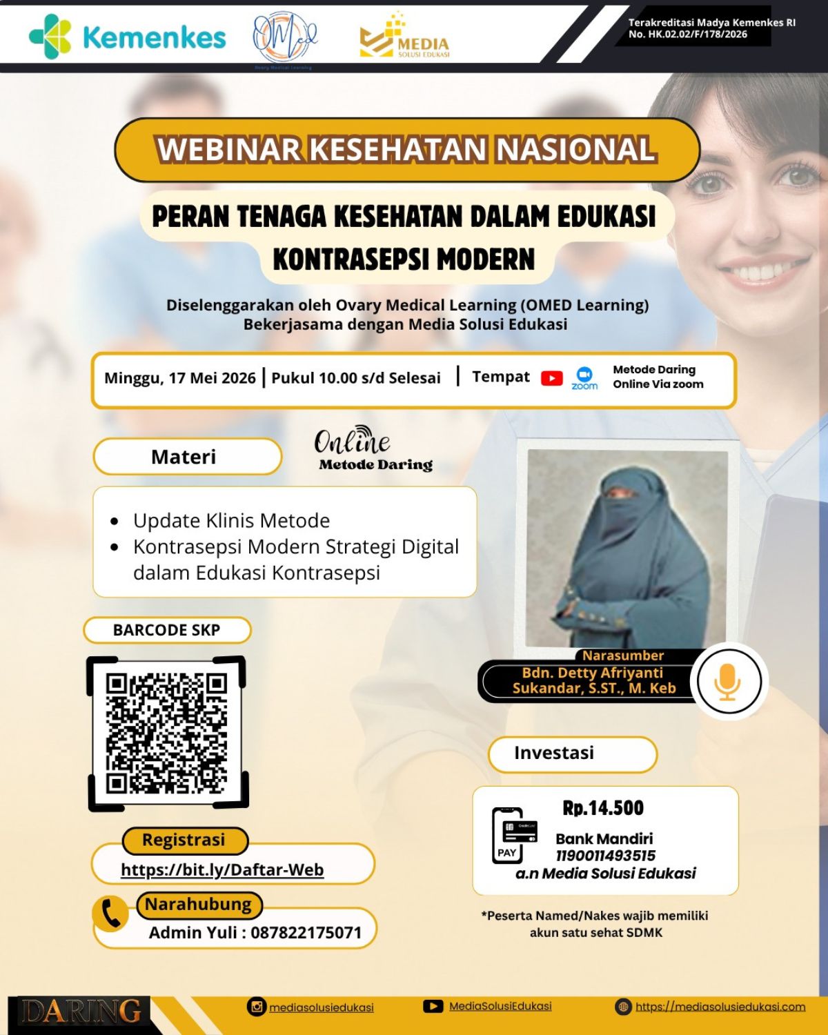 Event Webinar Peran Tenaga Kesehatan Dalam Edukasi Kontrasepsi Modern