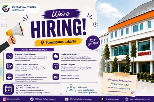 Info Loker Kesmas Dari RS Efarina Etaham Karawang Buat Kamu yang Punya Skill Digital