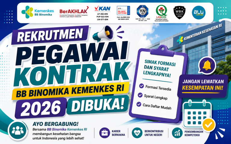 Rekrutmen Pegawai Kontrak BB Binomika Kemenkes RI