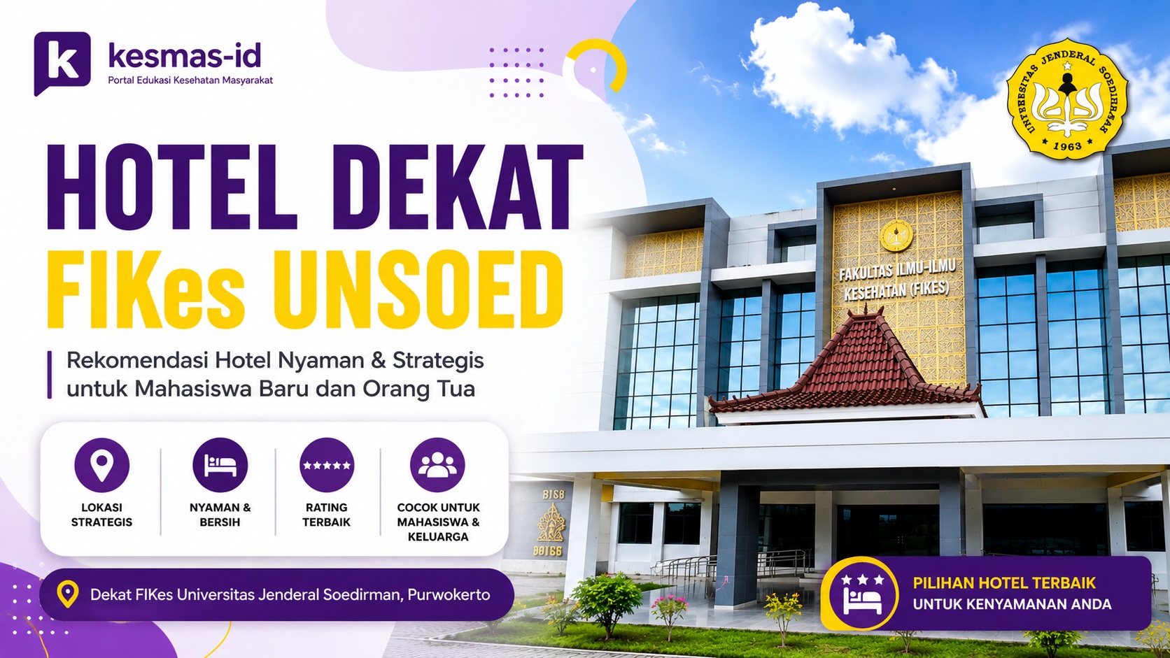 Cari Hotel Dekat FIKes UNSOED Purwokerto untuk Orang Tua dan Mahasiswa Baru