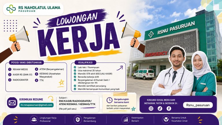 Lowongan Kerja RS Nahdlatul Ulama Pasuruan