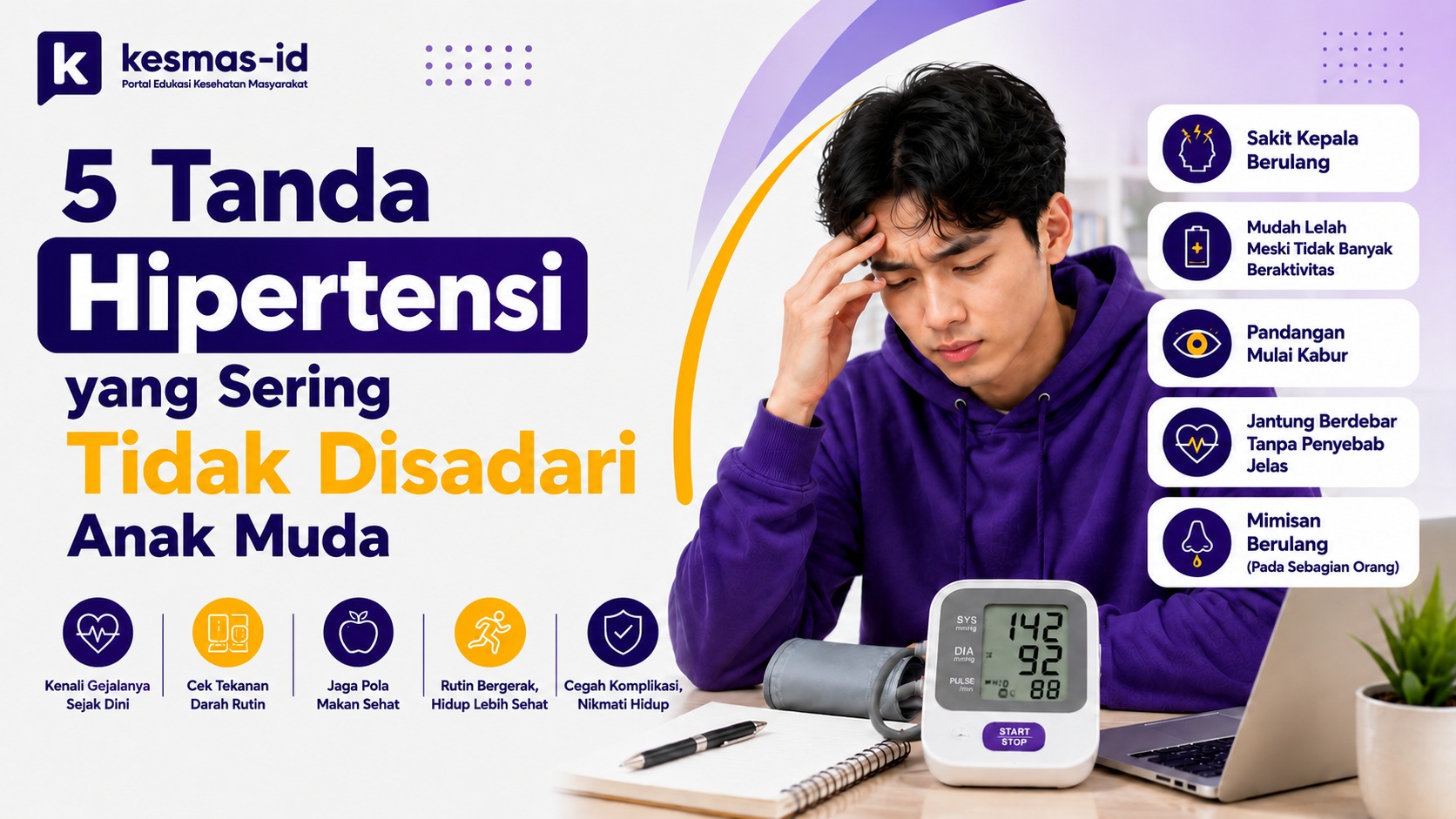 5 Tanda Hipertensi yang Sering Tidak Disadari Anak Muda