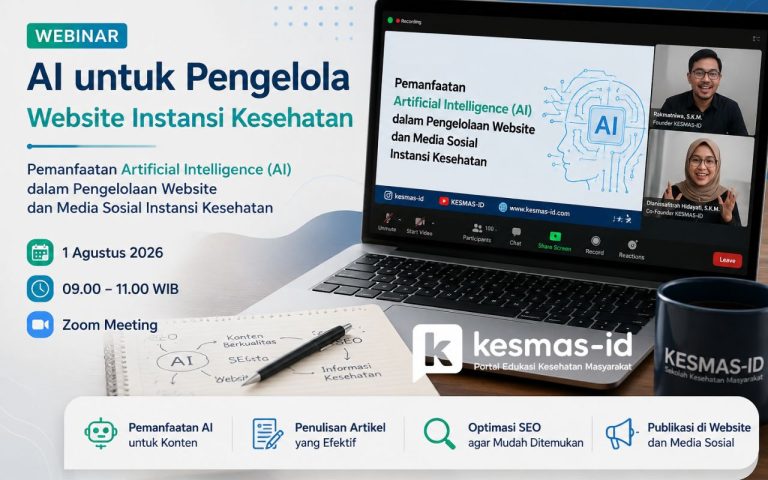 Webinar AI KESMAS-ID untuk peserta magang melalui Zoom Meeting pada 1 Agustus 2026
