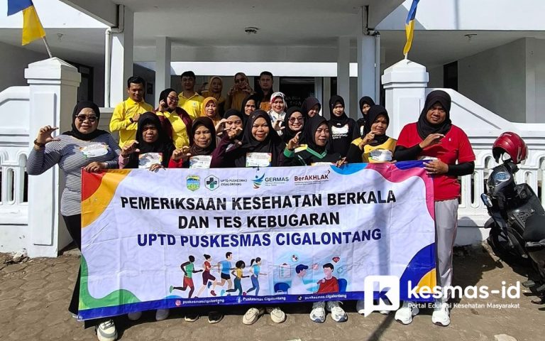 20 pekerja informal mengikuti skrining kesehatan dan tes kebugaran di Cigalontang