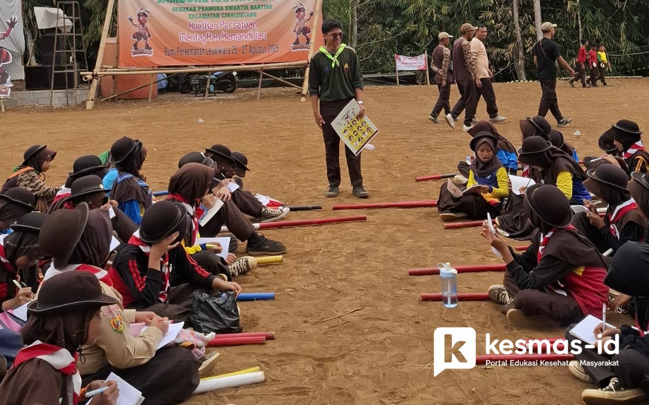 Sosialisasi GERMAS pada peserta didik di Jambore Ranting Cigalontong