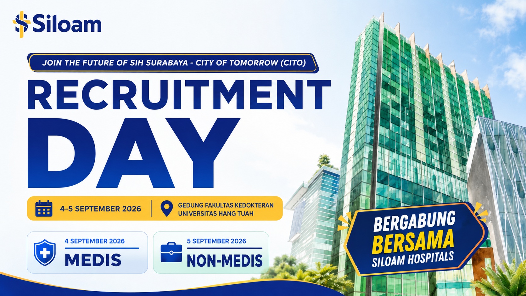 Lowongan Siloam Hospitals Surabaya Buka Recruitment Day September 2026