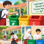 buang sampah pada tempatnya di sekolah